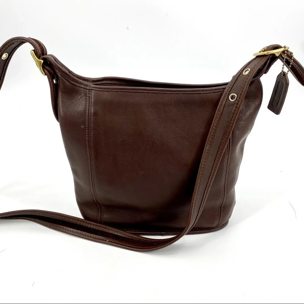 Vintage made in USA brown leather Coach crossbody - Picture 2 of 15